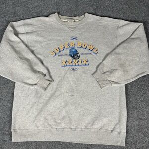 Vintage 2005 NFL Superbowl XXXIX Pullover Size XL Reebok Patriots Eagles Y2K